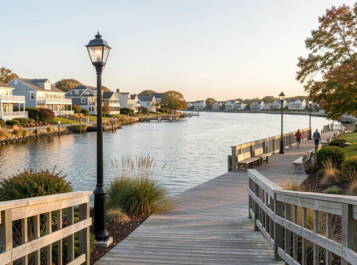 Waterfront neighborhood view in Warwick