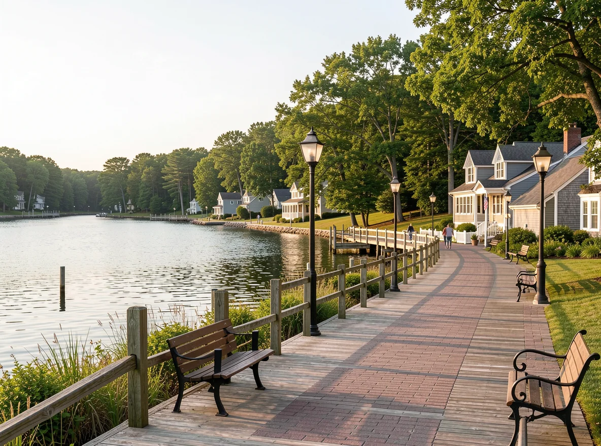 Scenic waterfront in Lincoln Rhode Island