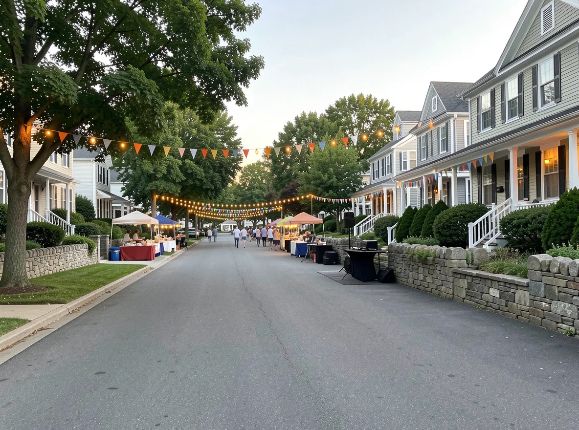 Neighborhood scene in Cumberland