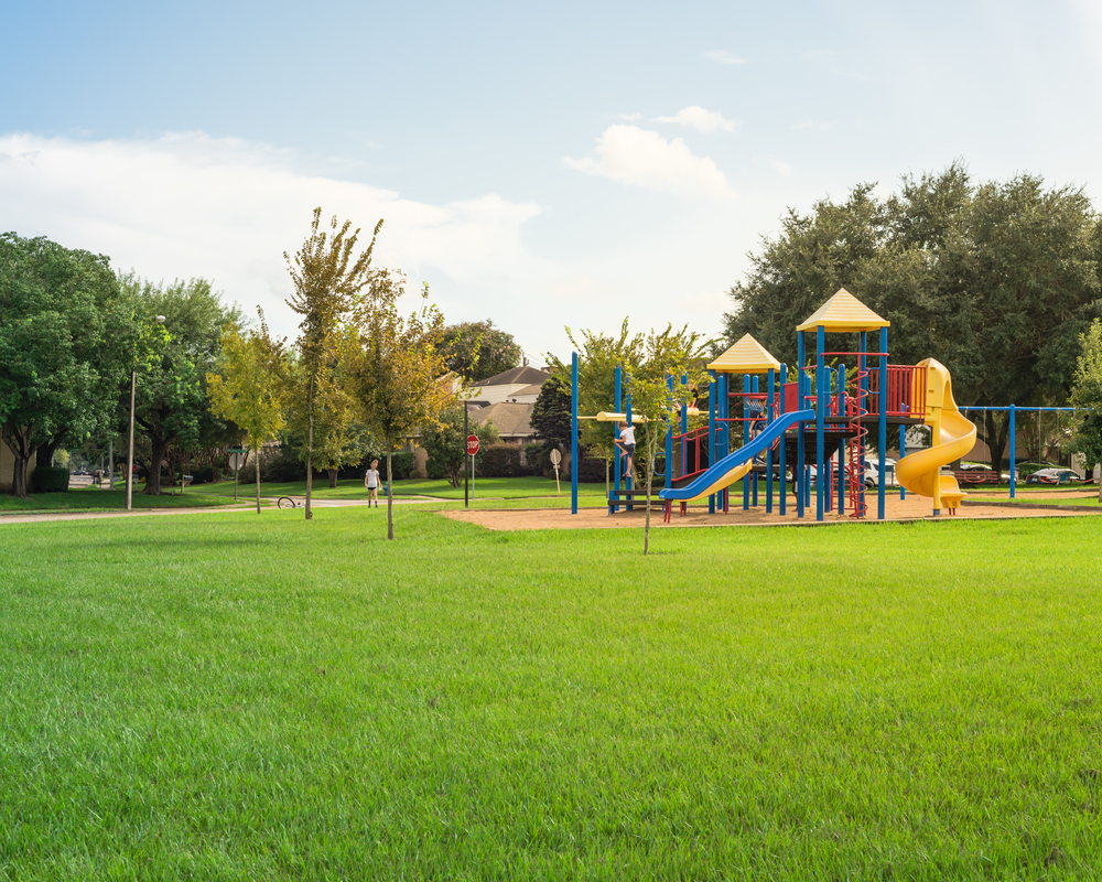 Lush park with walking trails