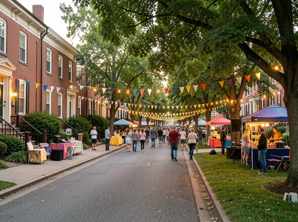 Philadelphia neighborhood streetscape