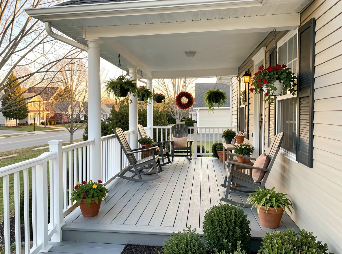 Front porch of a Trevose home