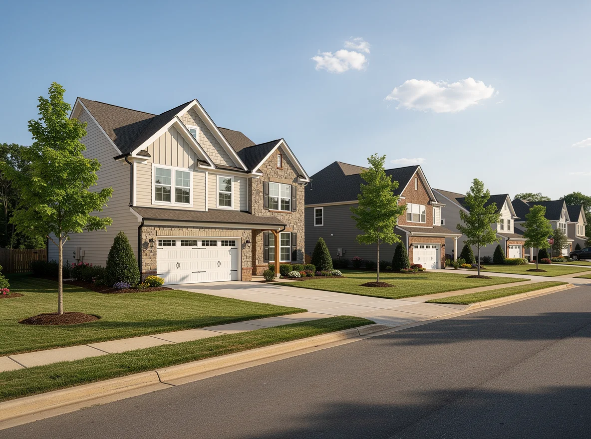 Well-maintained suburban neighborhood near Cool Springs in Franklin, Tennessee