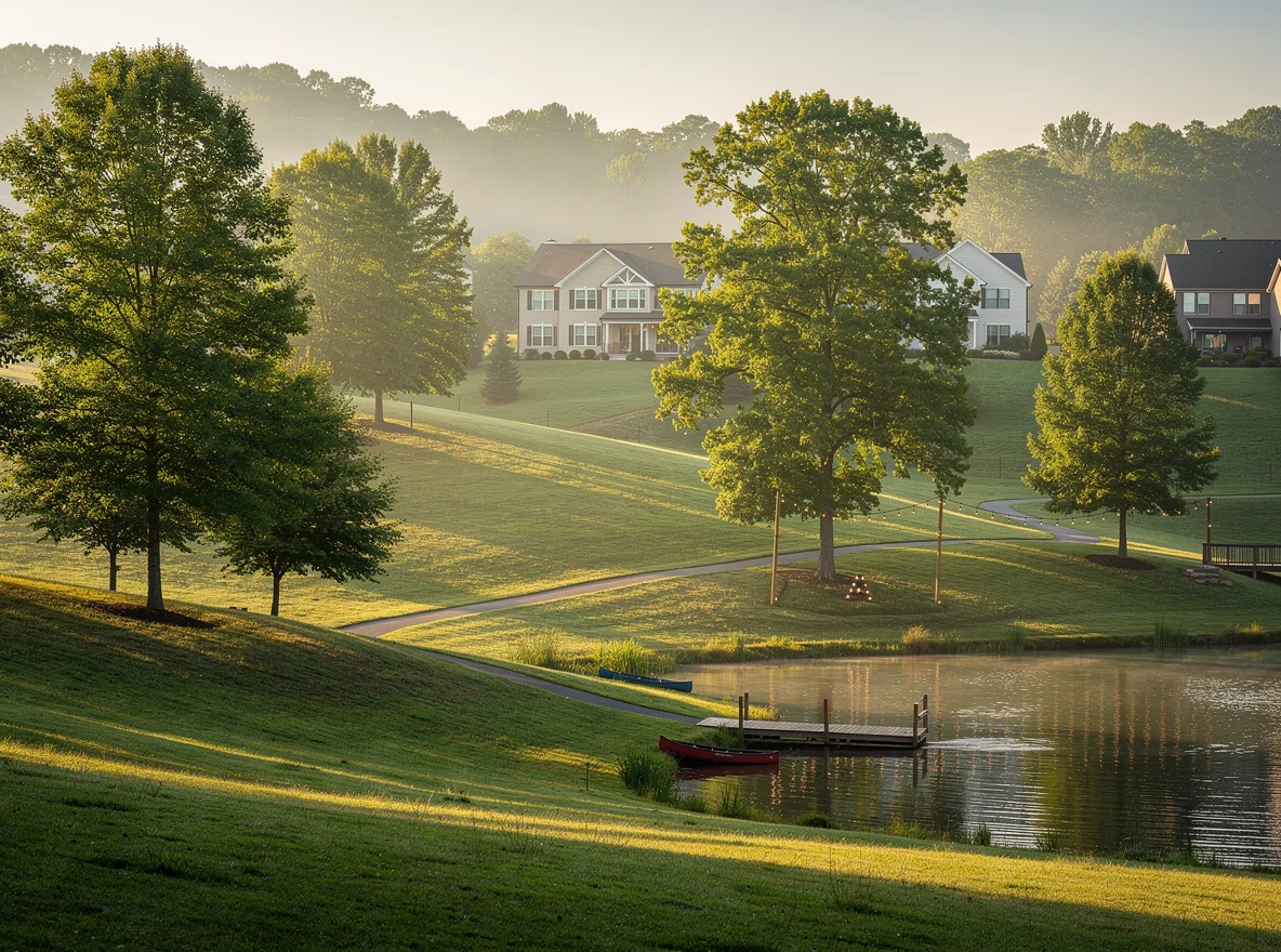 Rolling hills and tree-lined scenery in Brentwood, Tennessee