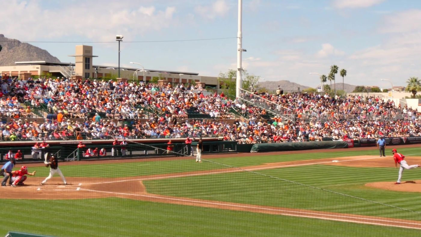 Spring training baseball game in Scottsdale