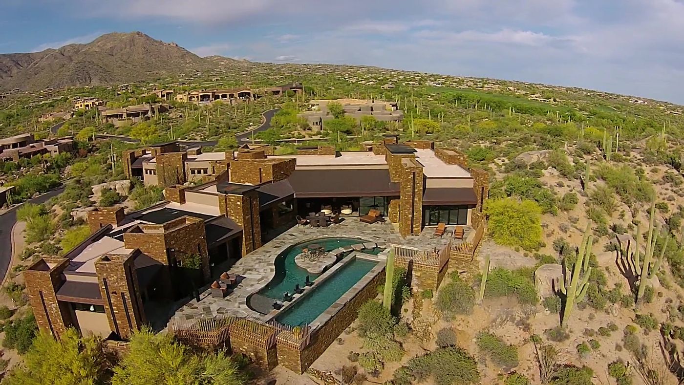 Desert estate with a pool in the hills of North Scottsdale