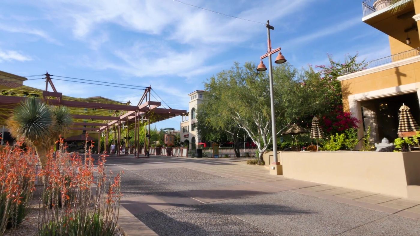 Scottsdale Waterfront plaza and Soleri Bridge