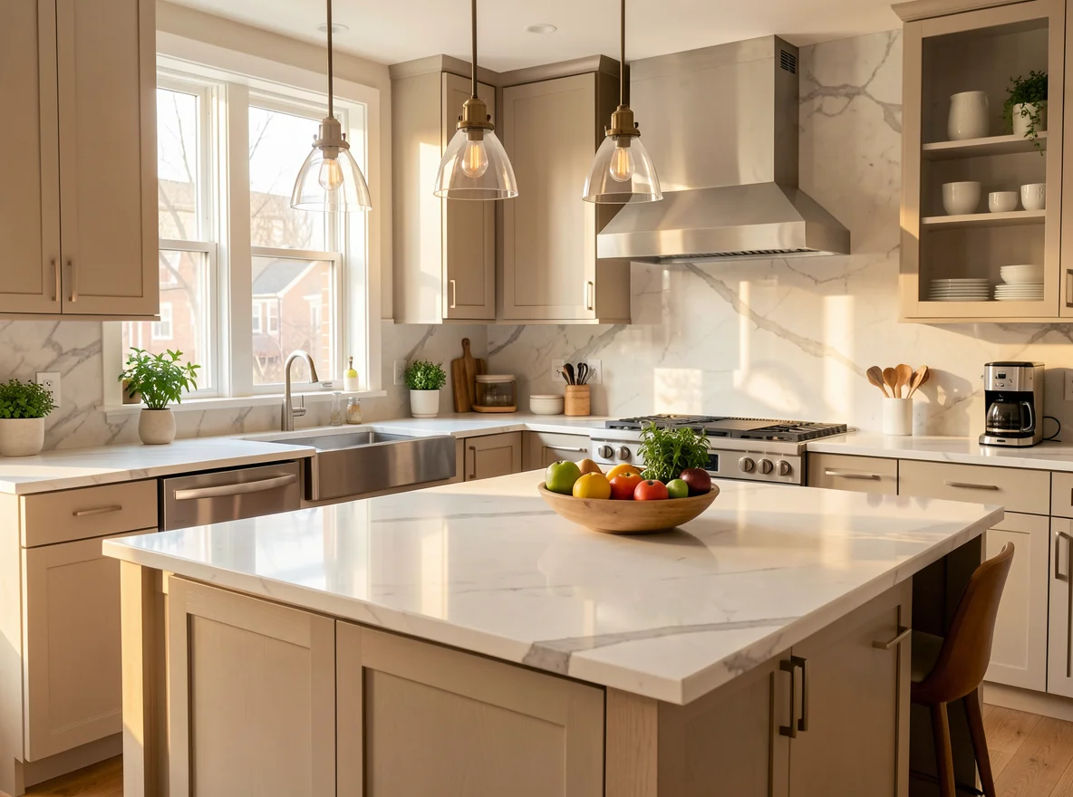 Bright kitchen representing home buying decisions and value in Boston