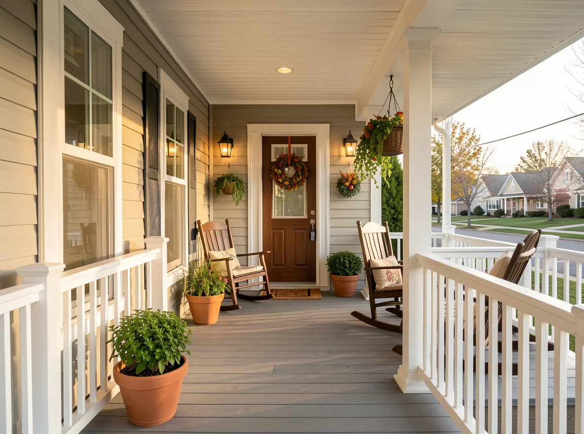 Front entry of a well-kept home ready for showings
