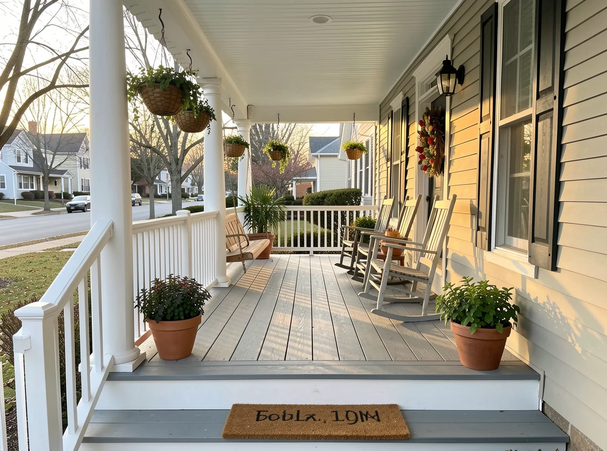 Boston-area front porch ready for move-in