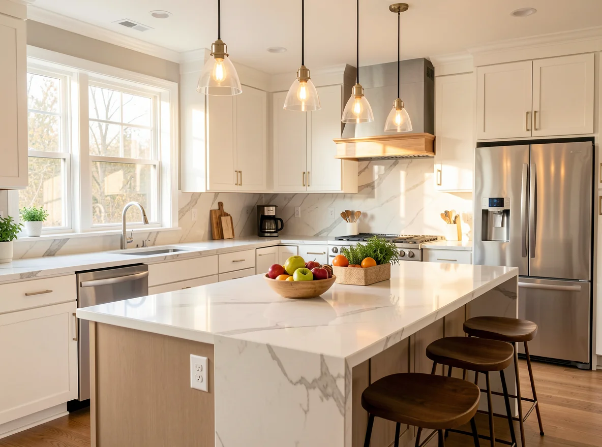 Bright staged kitchen ready for market