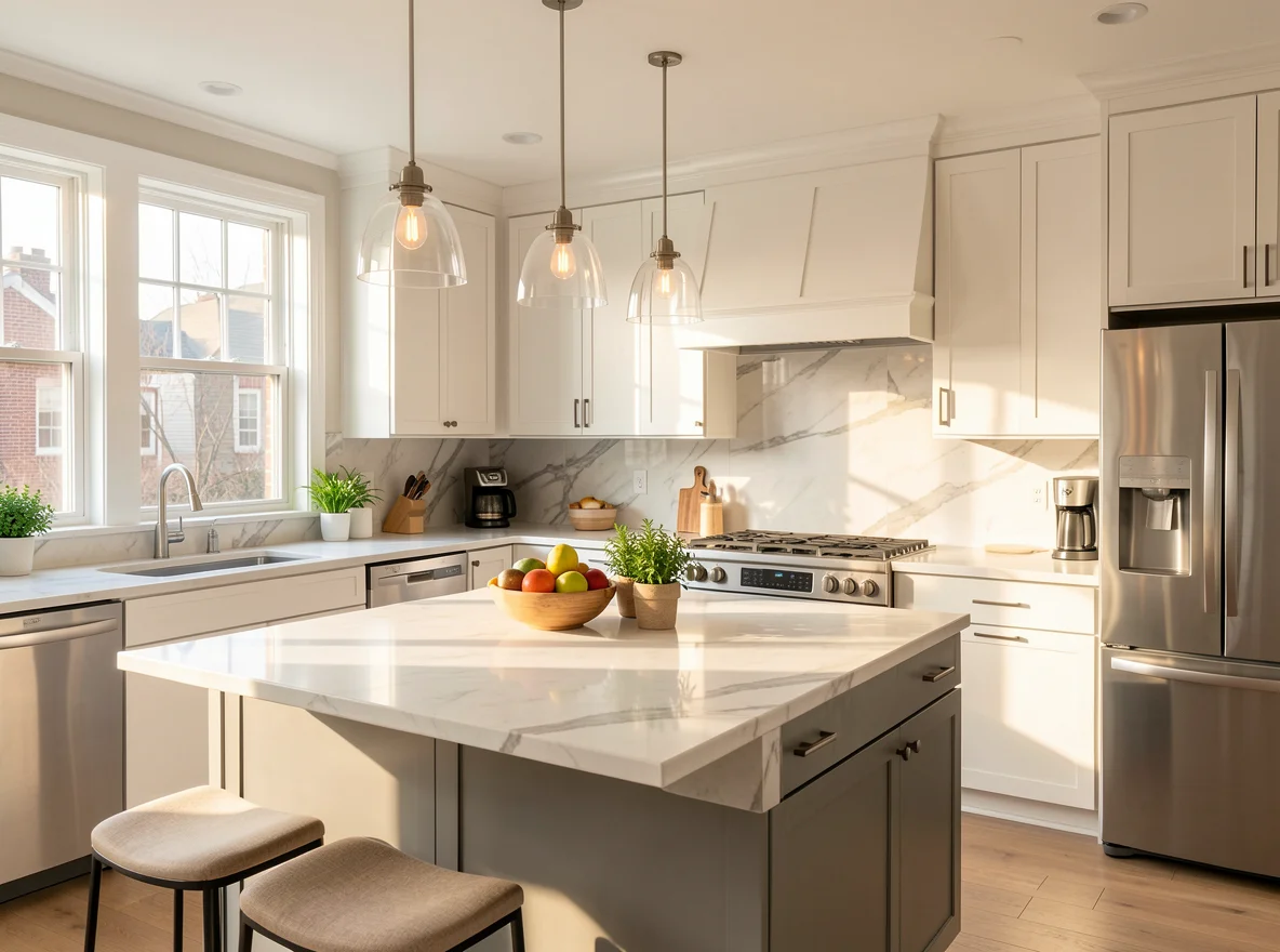 Bright kitchen representing budgeting for a Boston home purchase