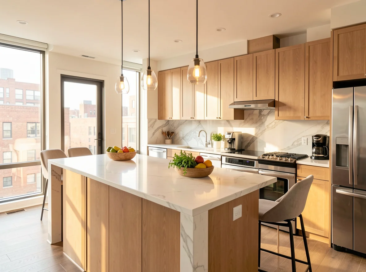 Boston condo kitchen and dining area representing home tours and offer decisions