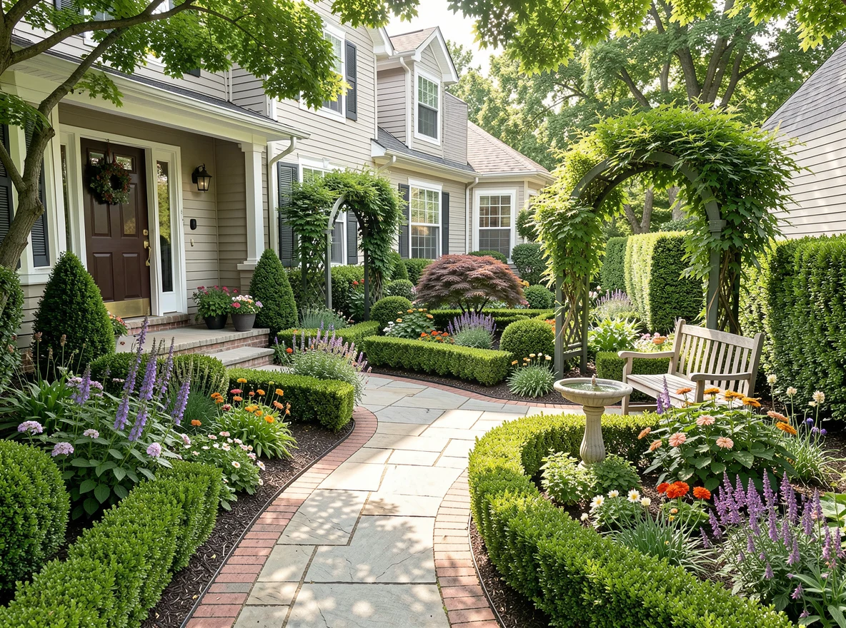 Well-kept front yard and entry with strong curb appeal