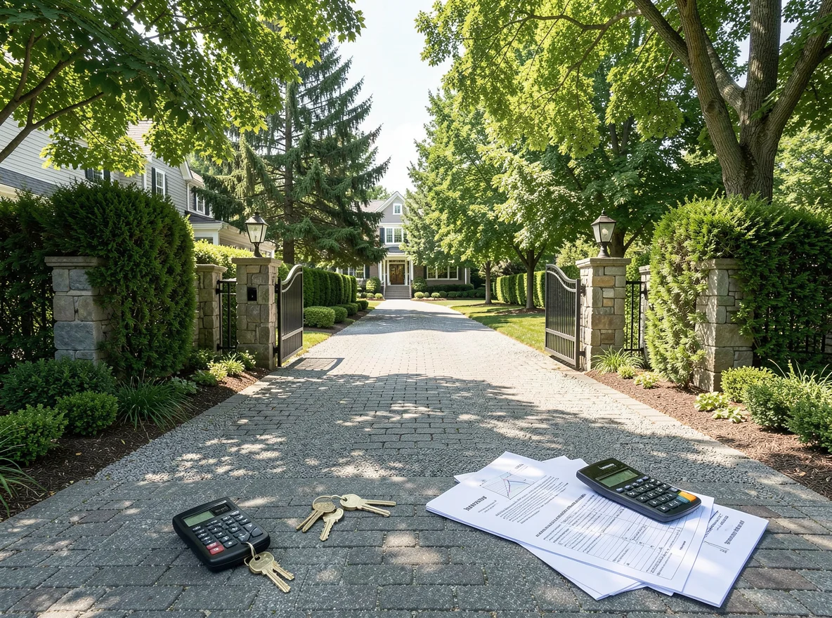 Greater Boston closing preparation scene with keys, calculator, and buyer planning materials representing smart fee structure decisions