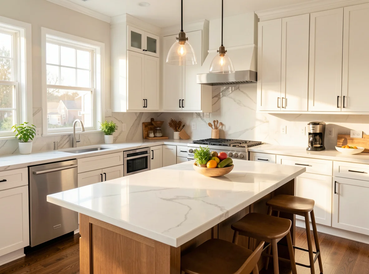 Staged kitchen prepared for listing