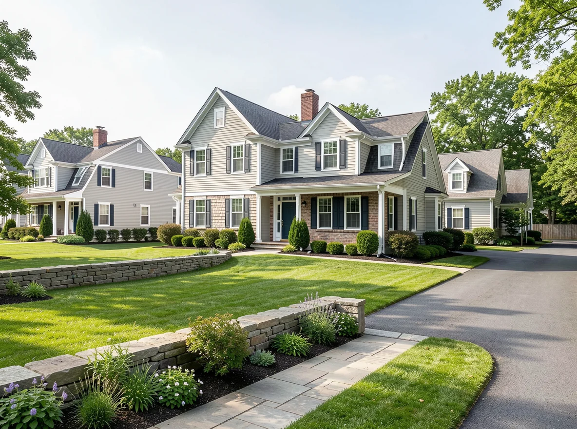 Residential neighborhood scene in Essex