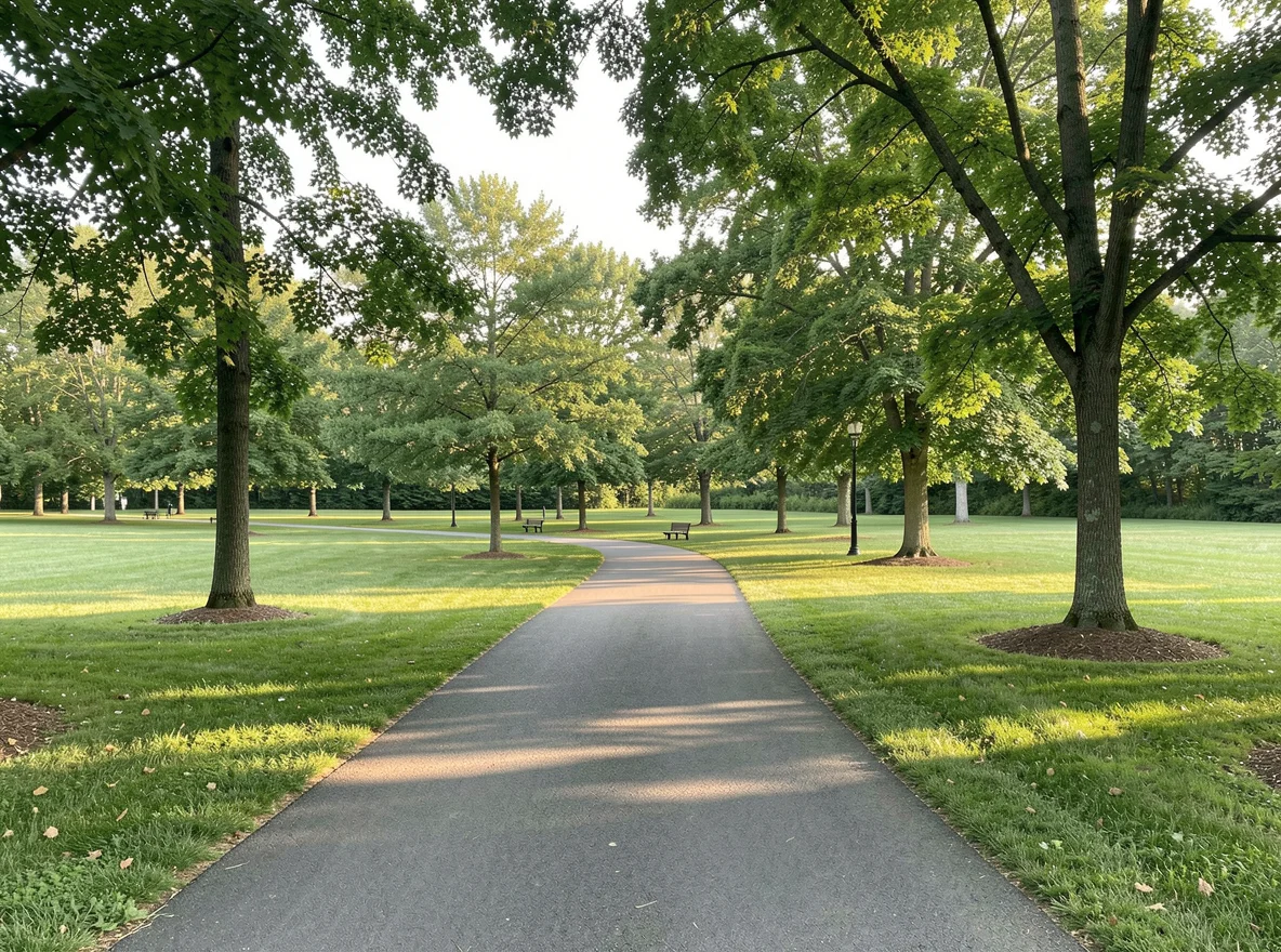 Park trail and green space in Middlesex County