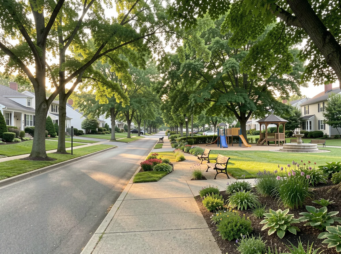 Residential street in Clark
