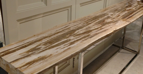 The salesman's favorite: a table made of petrified wood