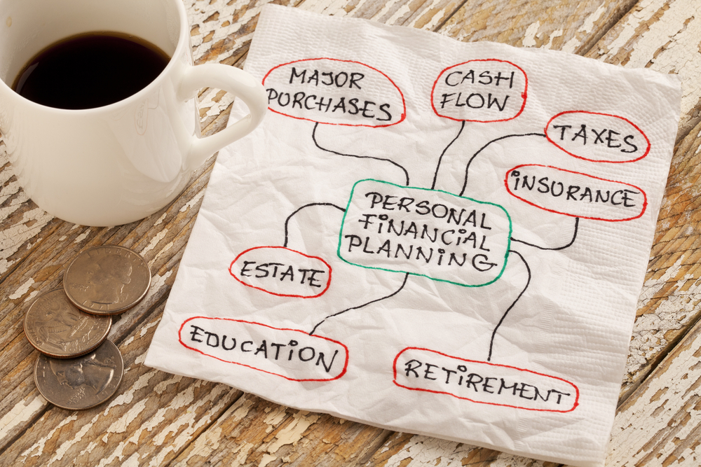 financial plan drawn on a tissue paper