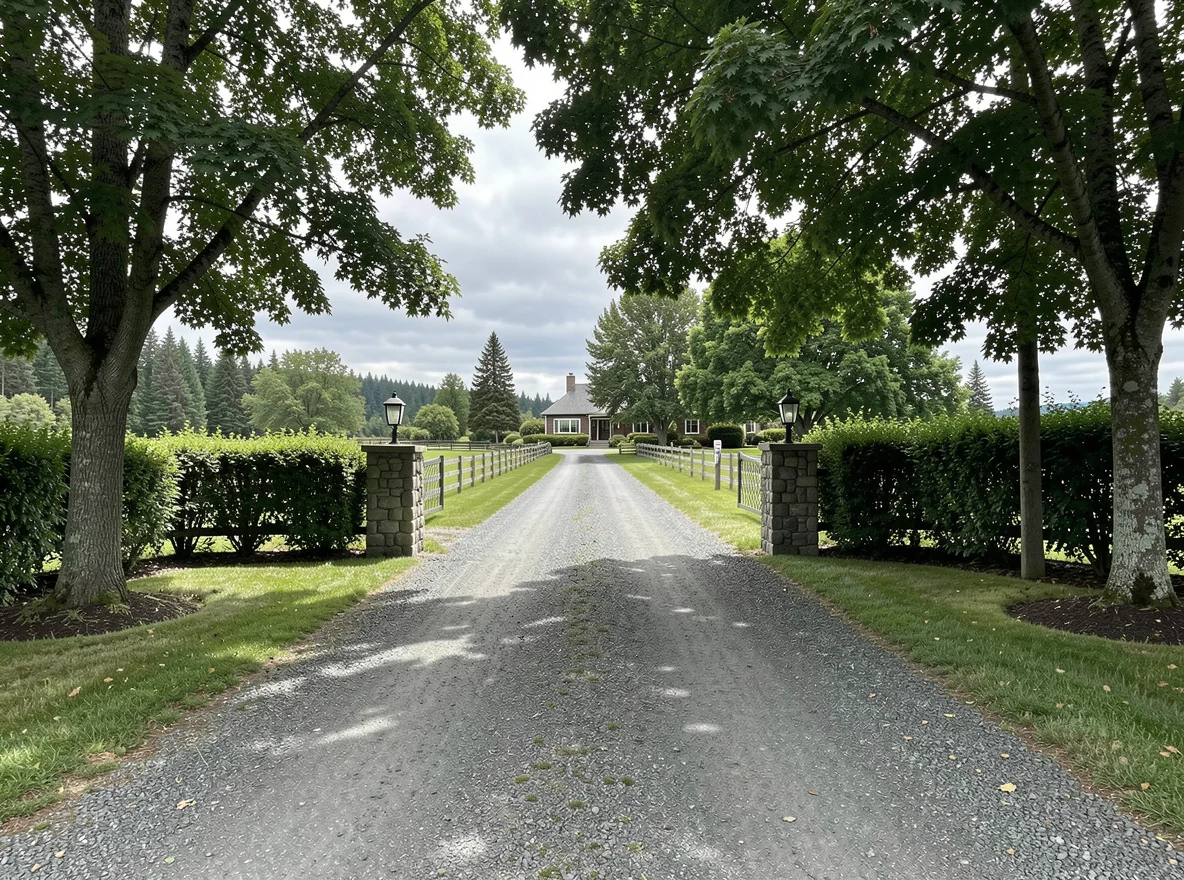 Rural driveway and entry in Skagit Valley