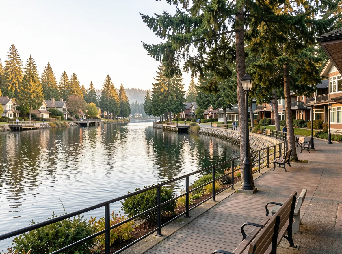 Scenic waterfront landscape in Snohomish County