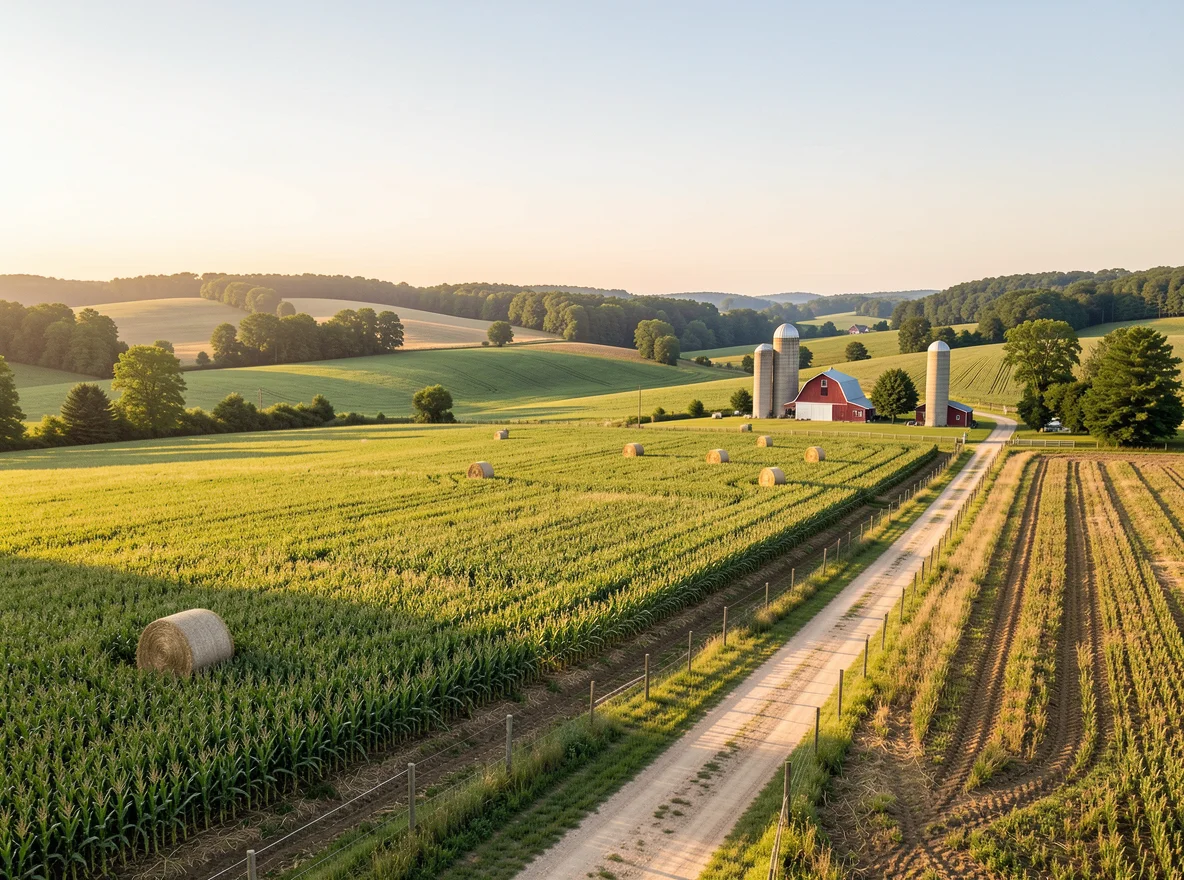 Open countryside near Clarksburg