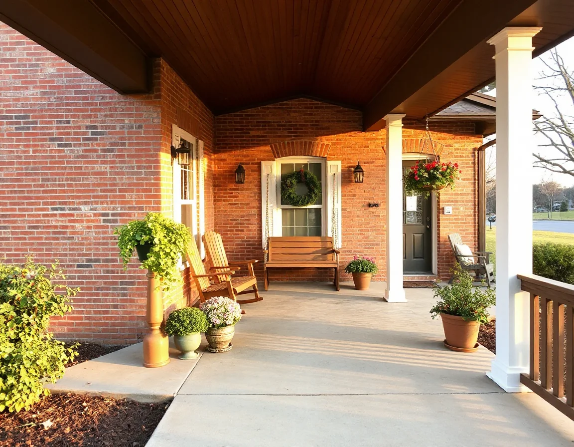 Well-maintained White County home entry with tidy landscaping