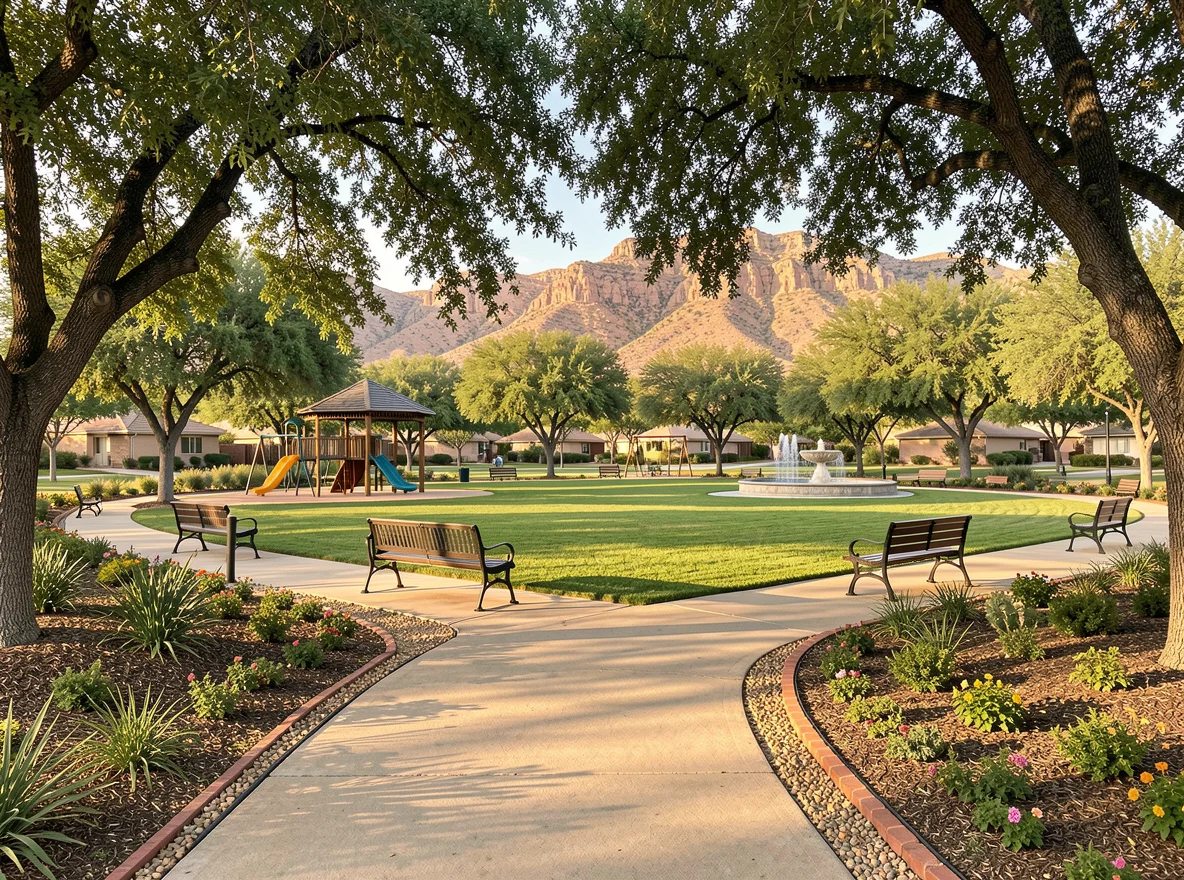Neighborhood park near homes in Socorro