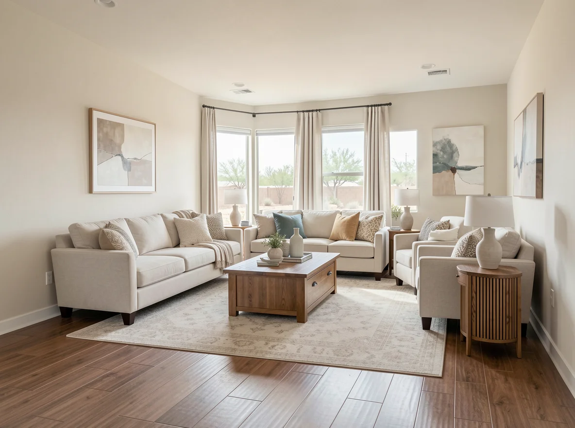 Bright staged interior for a Socorro home sale
