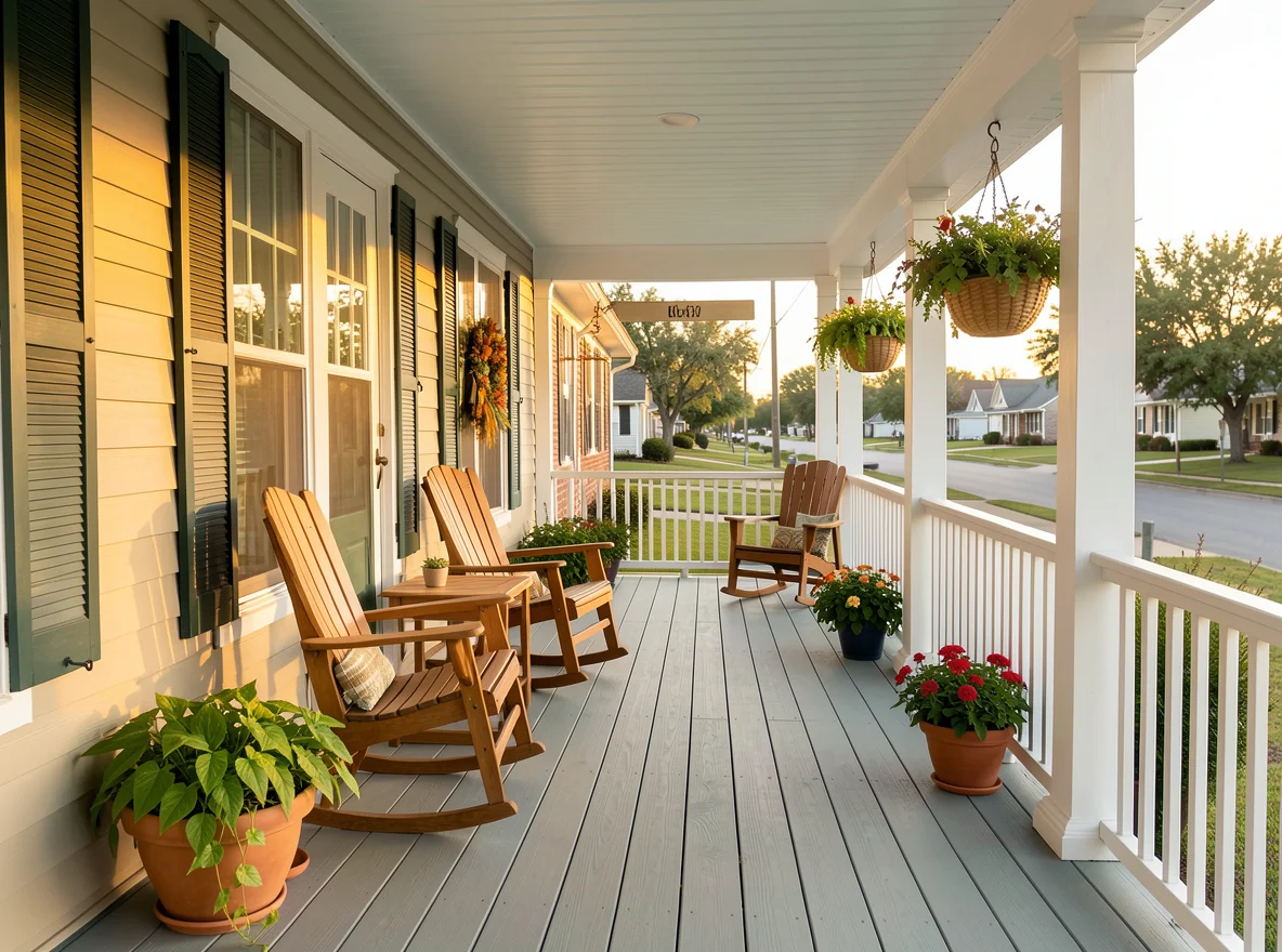 Inviting front porch in Brenham