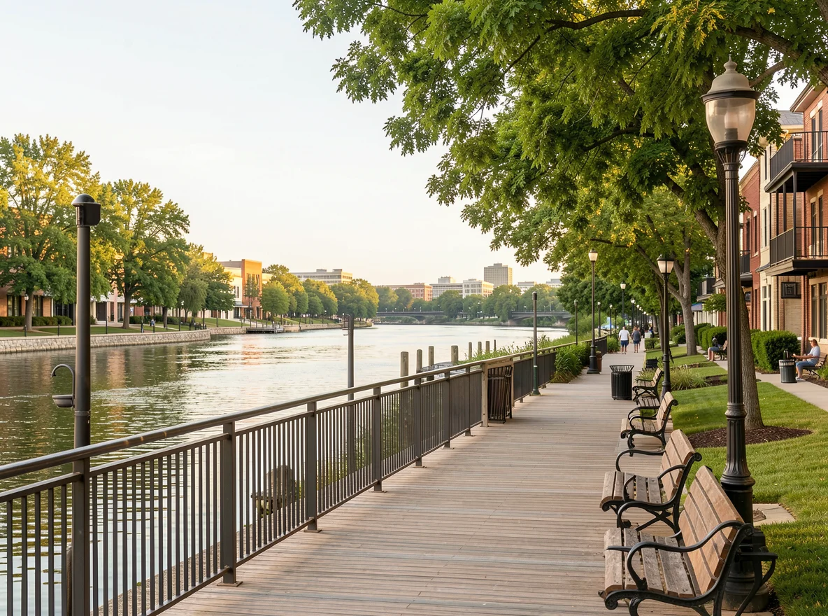 Illinois River waterfront in Peoria