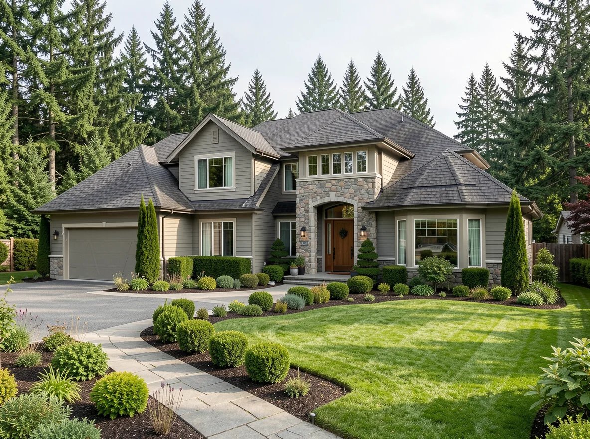 Luxury home exterior in Woodinville